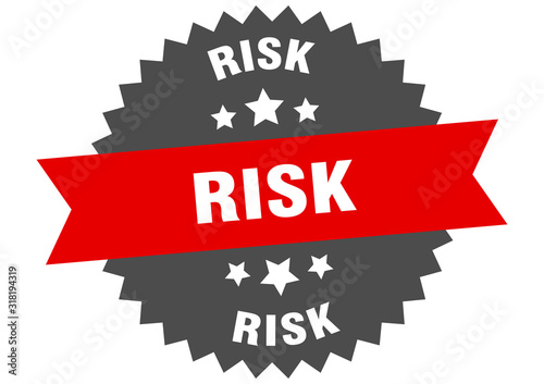 risk sign. risk circular band label. round risk sticker
