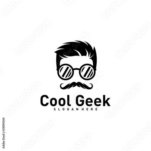 Social Geek Logo design template. Geek vector design icon. Illustration