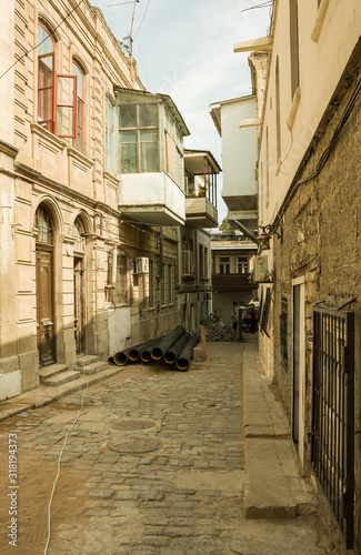 Street in the Central part of the city of Baku. Historical heritage of Azerbaijan. Icheri Sheher. © alexsaz