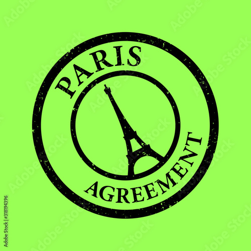 Paris agreement - agreemnt, treaty and deal to protect environment and ecology - fight against climate change and global warming. Vector illlustration. photo