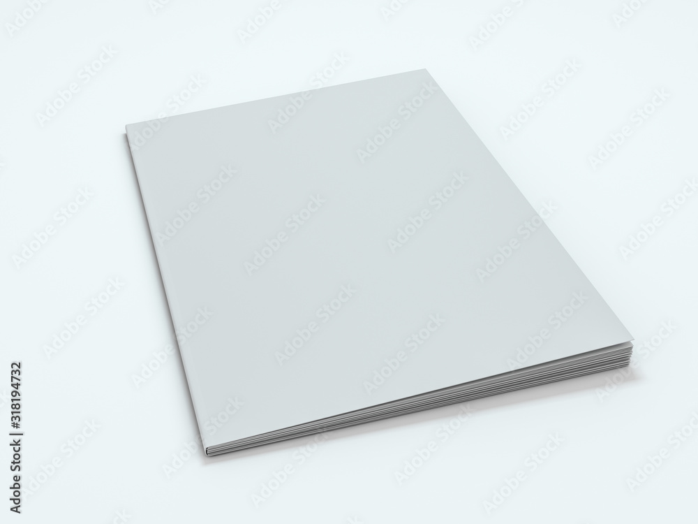 Blank photorealistic brochure mockup on white background. 3D Blank photorealistic brochure mockup on white background. 3D