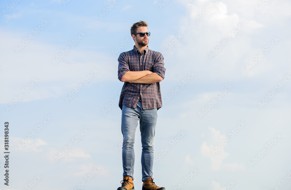 Fashion concept. macho man unshaven face. sexy man sky background. male fashion style. looking very trendy. men beauty and sexuality. Real men. businessman in glasses. confidence and charisma Fashion concept. macho man unshaven face. sexy man sky background. male fashion style. looking very trendy. men beauty and sexuality. Real men. businessman in glasses. confidence and charisma