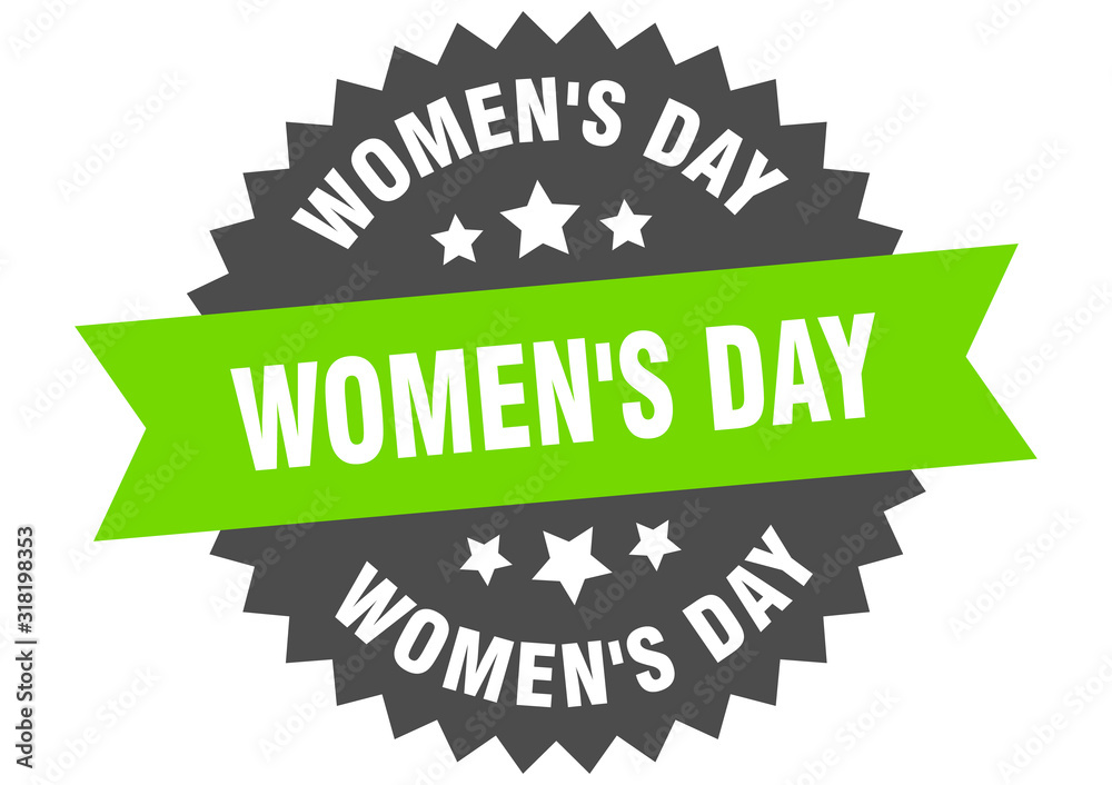 Fototapeta premium women's day sign. women's day circular band label. round women's day sticker