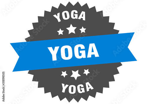 yoga sign. yoga circular band label. round yoga sticker