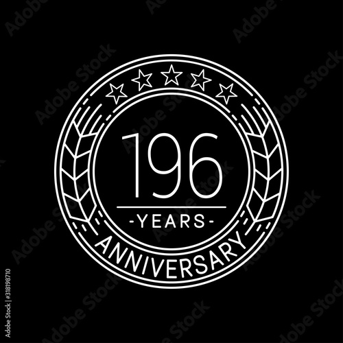 196 years anniversary logo template. 196th line art vector and illustration. photo