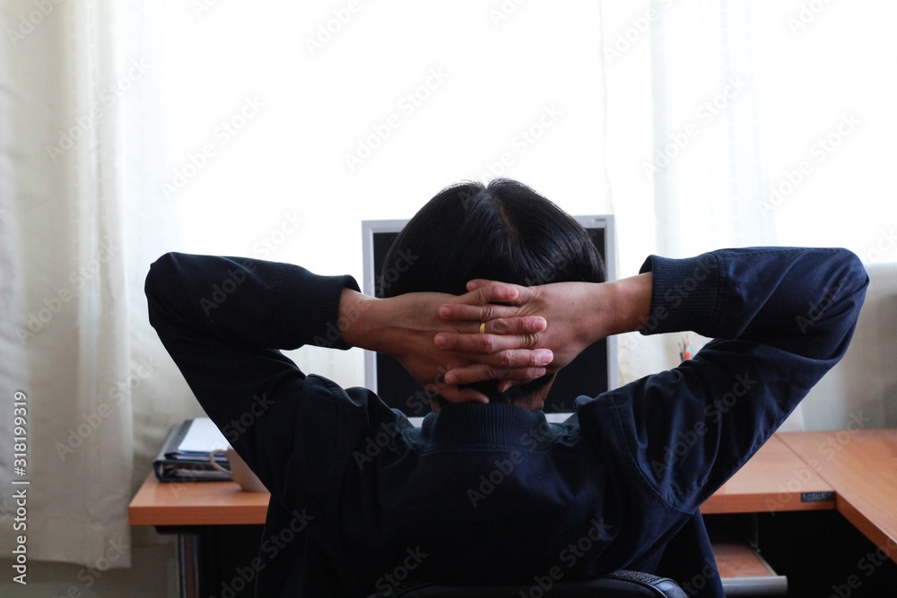 a man works in the office a man works in the office