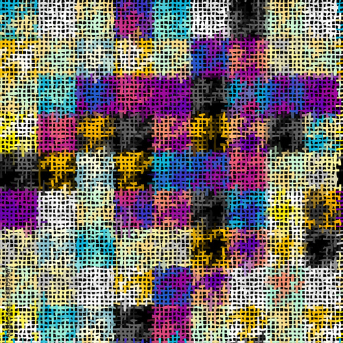 Seamless plaid pattern. Imitation of a texture of rough canvas. Vector image.
