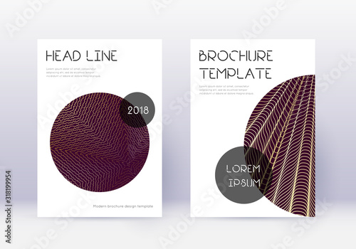Trendy cover design template set. Gold abstract li