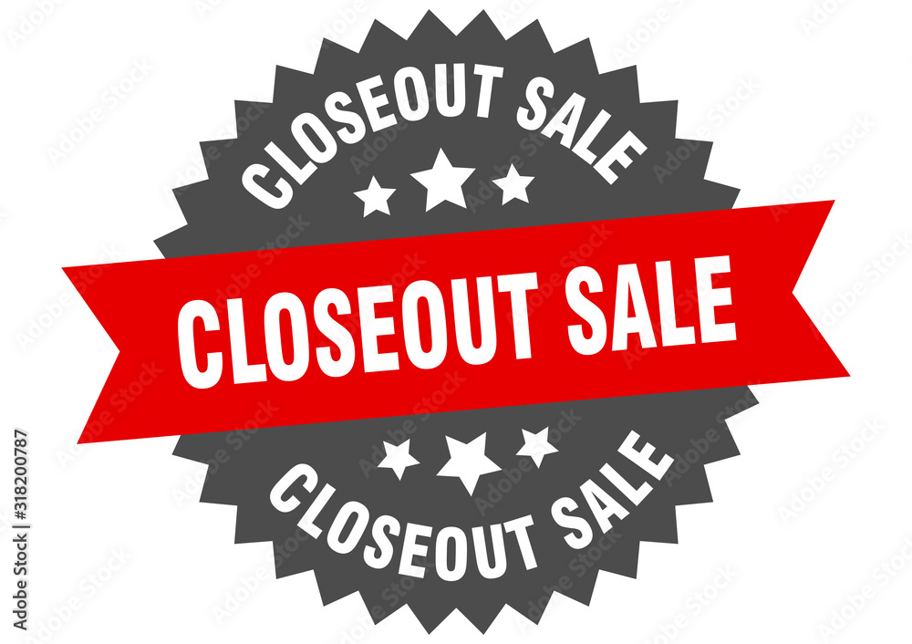 Fototapeta premium closeout sale sign. closeout sale circular band label. round closeout sale sticker