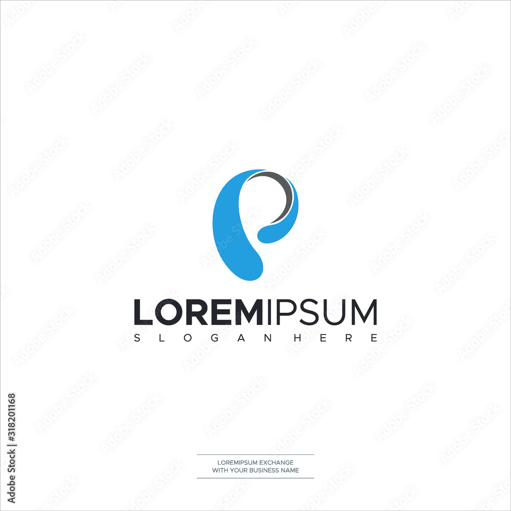 Abstract letter P logo icon set for corporate identity design isolated on white background Abstract letter P logo icon set for corporate identity design isolated on white background