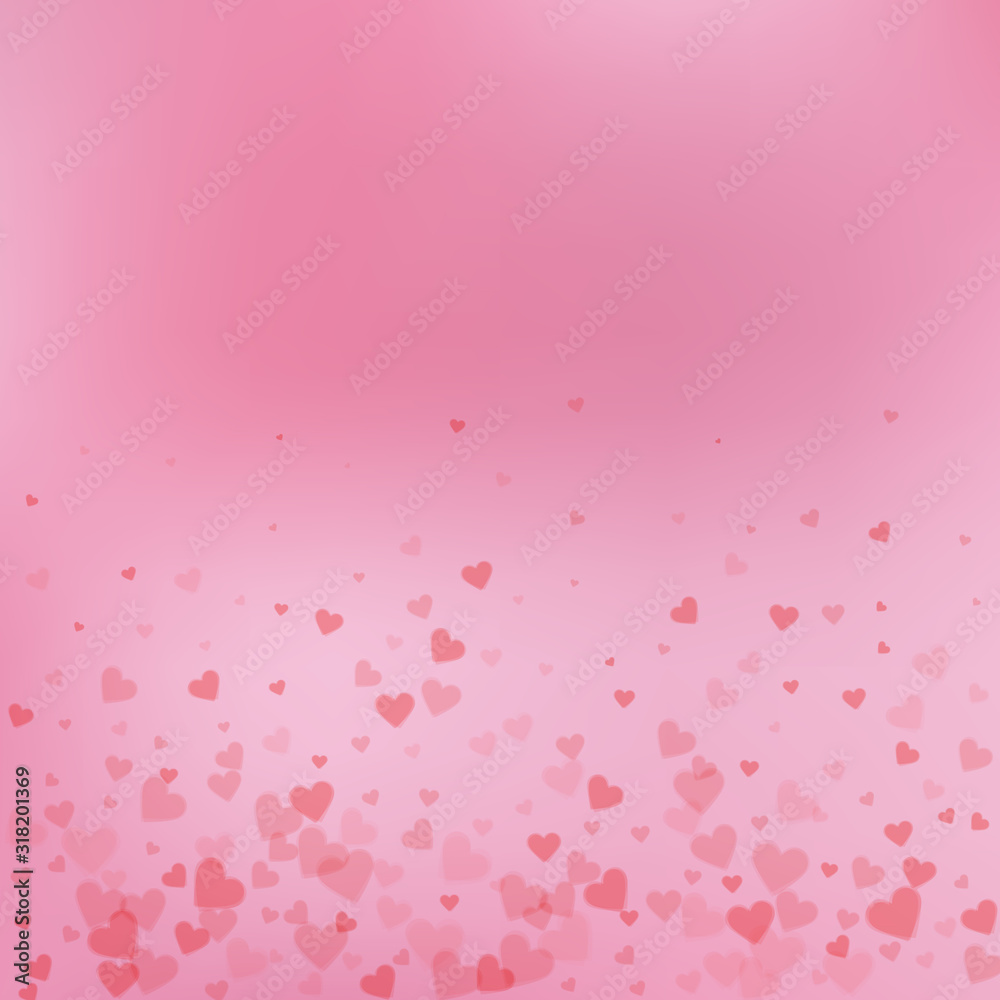 Red heart love confettis. Valentine's day gradient Red heart love confettis. Valentine's day gradient
