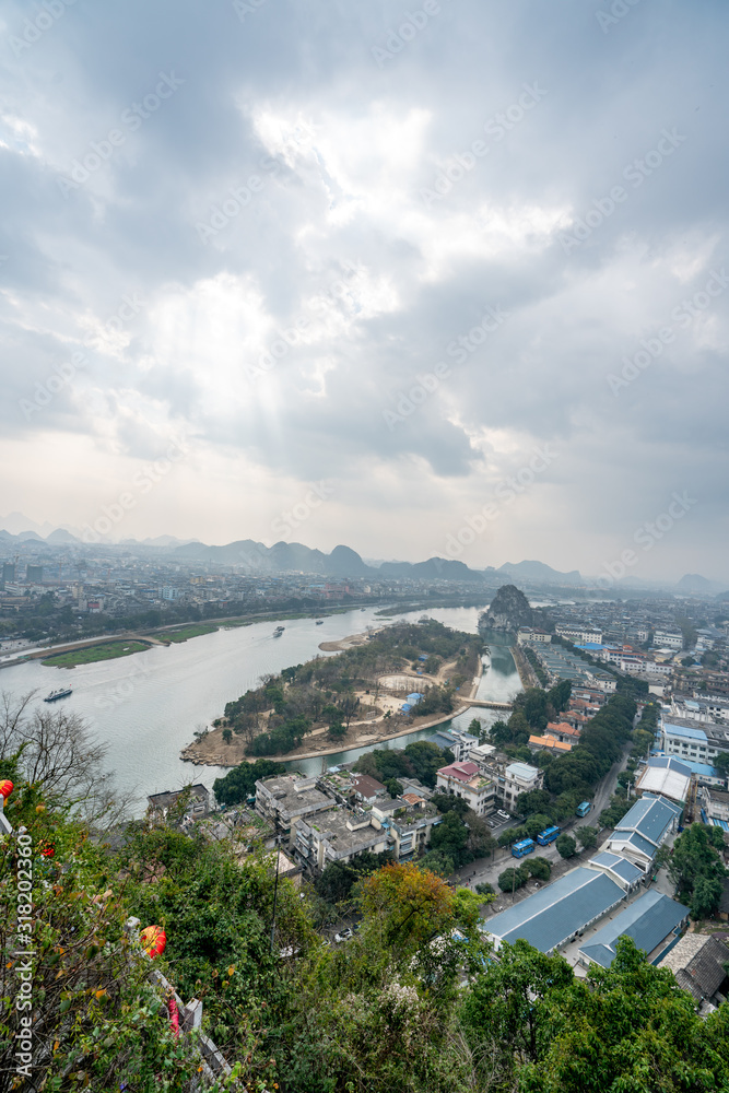 An aerial view of guilin city, guangxi province, China