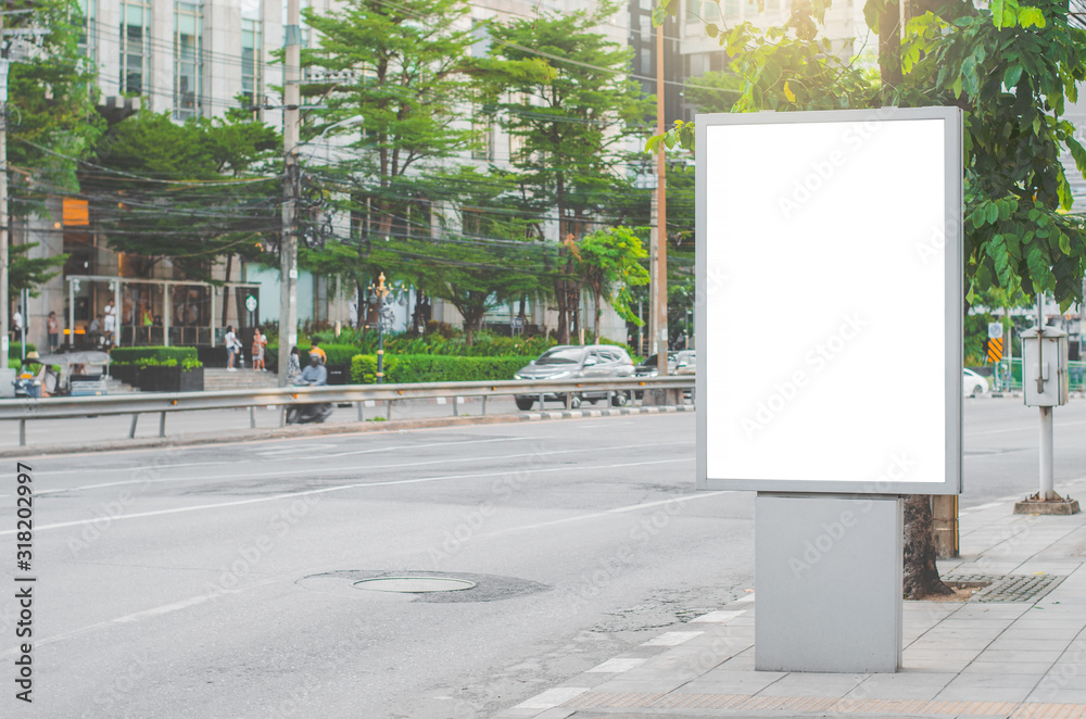 led blank billboard white screen side road in city. ad mockup copy space for advertising banner near bus stop in metropolis. led blank billboard white screen side road in city. ad mockup copy space for advertising banner near bus stop in metropolis.
