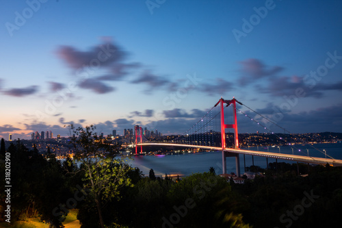 Bosphorus Bridge in Istanbul at Dusk