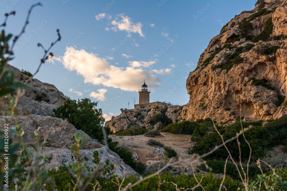 Fototapeta premium Cape Melagkavi Lighthouse also known as Cape Ireon Light