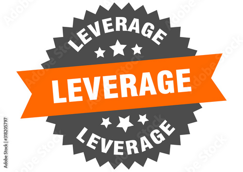 leverage sign. leverage circular band label. round leverage sticker