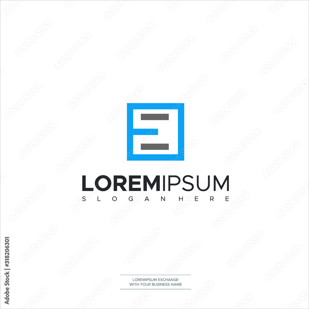 Obraz premium E letter logo, e shop icon, 2d vector, green and white colors