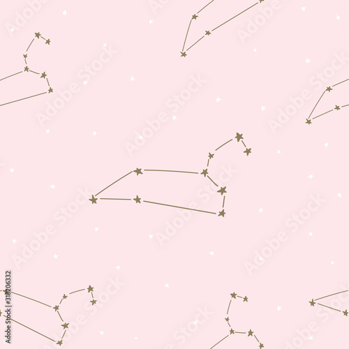 Constellation stars set horoscope decoration seamless pattern