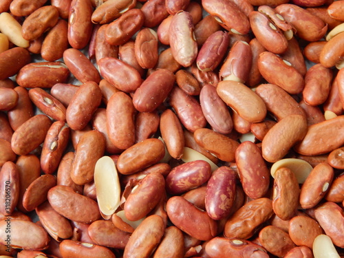 dry red beans closeup background