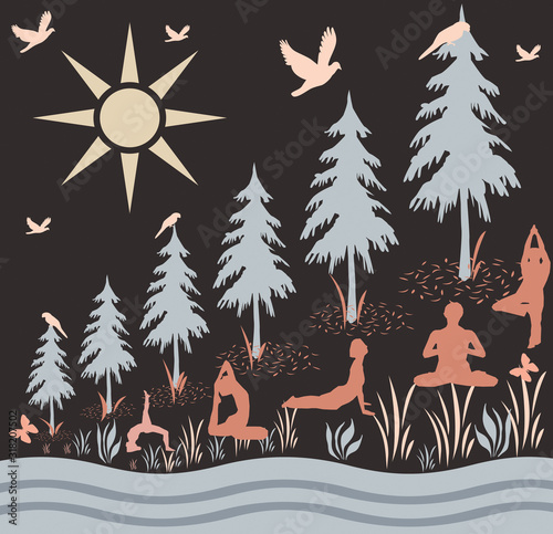 yoga step background artwork photo