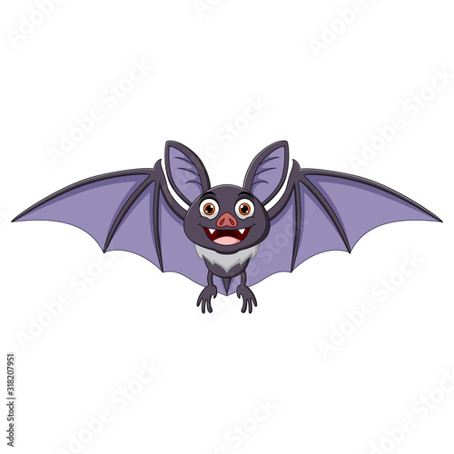 Cartoon bat spreading his wings