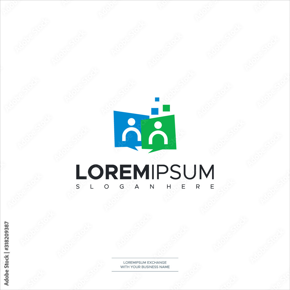 Social Chat Logo Icon Symbols People Logo Template Element Design