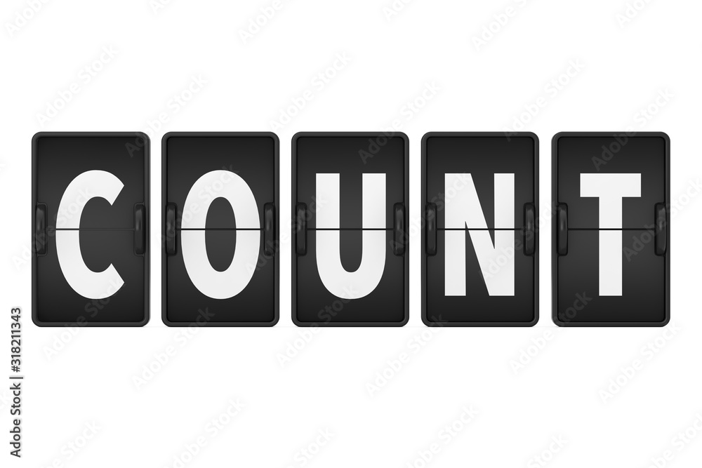 Count Sign as Flip Countdown Mechanical Airport Board. 3d Rendering Count Sign as Flip Countdown Mechanical Airport Board. 3d Rendering