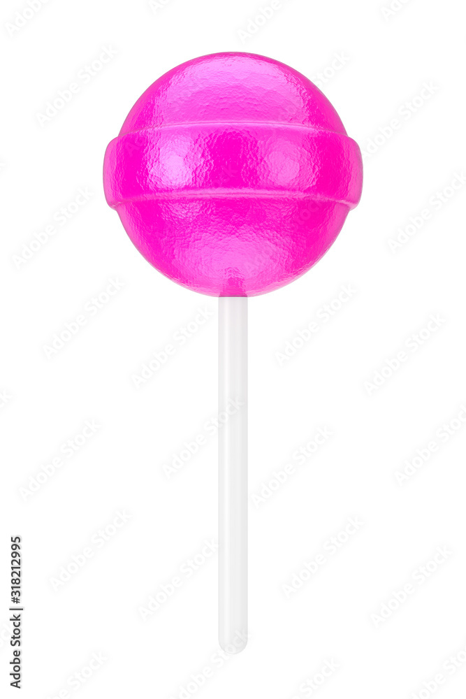 Sweet Candy Pink Lollipop. 3d Rendering Sweet Candy Pink Lollipop. 3d Rendering