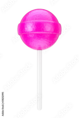 Sweet Candy Pink Lollipop. 3d Rendering