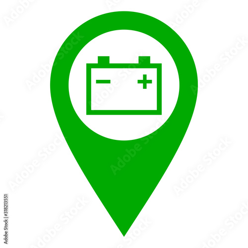 Autobatterie und Kartenmarkierung