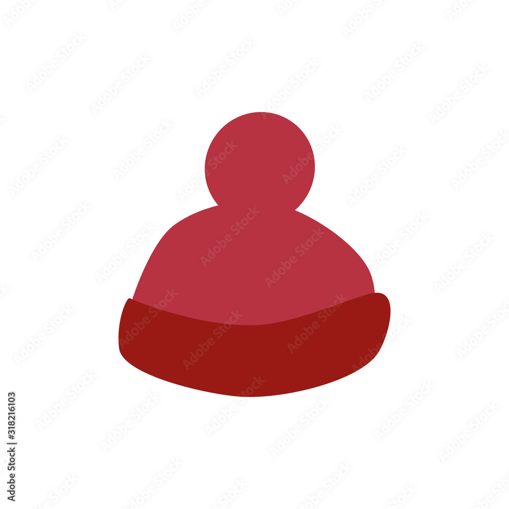 Winter snowboard cap in flat style isolated on white background. Winter snowboard cap in flat style isolated on white background.
