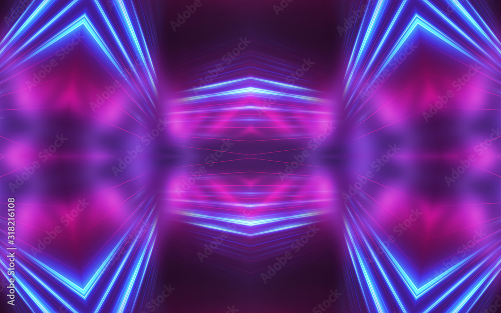Dark abstract futuristic background. Neon glow, light lines, shapes. UV light. Dark abstract futuristic background. Neon glow, light lines, shapes. UV light.