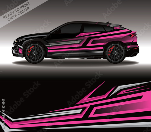 Car wrap decal design vector  custom livery race rally car vehicle sticker and tinting.