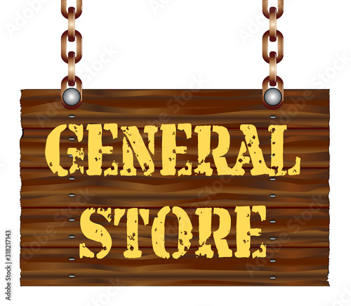 Hanging Wooden General Store Sign