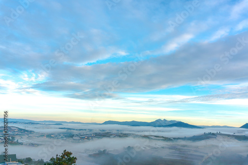 nice landscape ò da lat city, the city in fog and sun