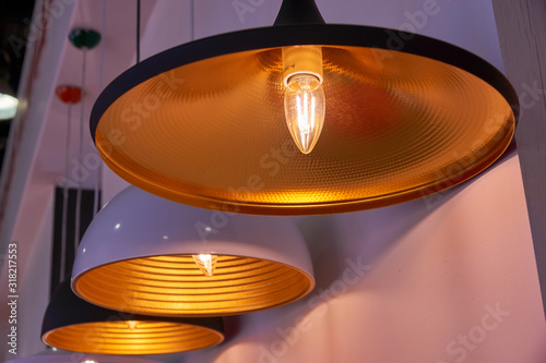 Obraz na płótnie Designer Lighting Lamps at the Exhibition w salonie