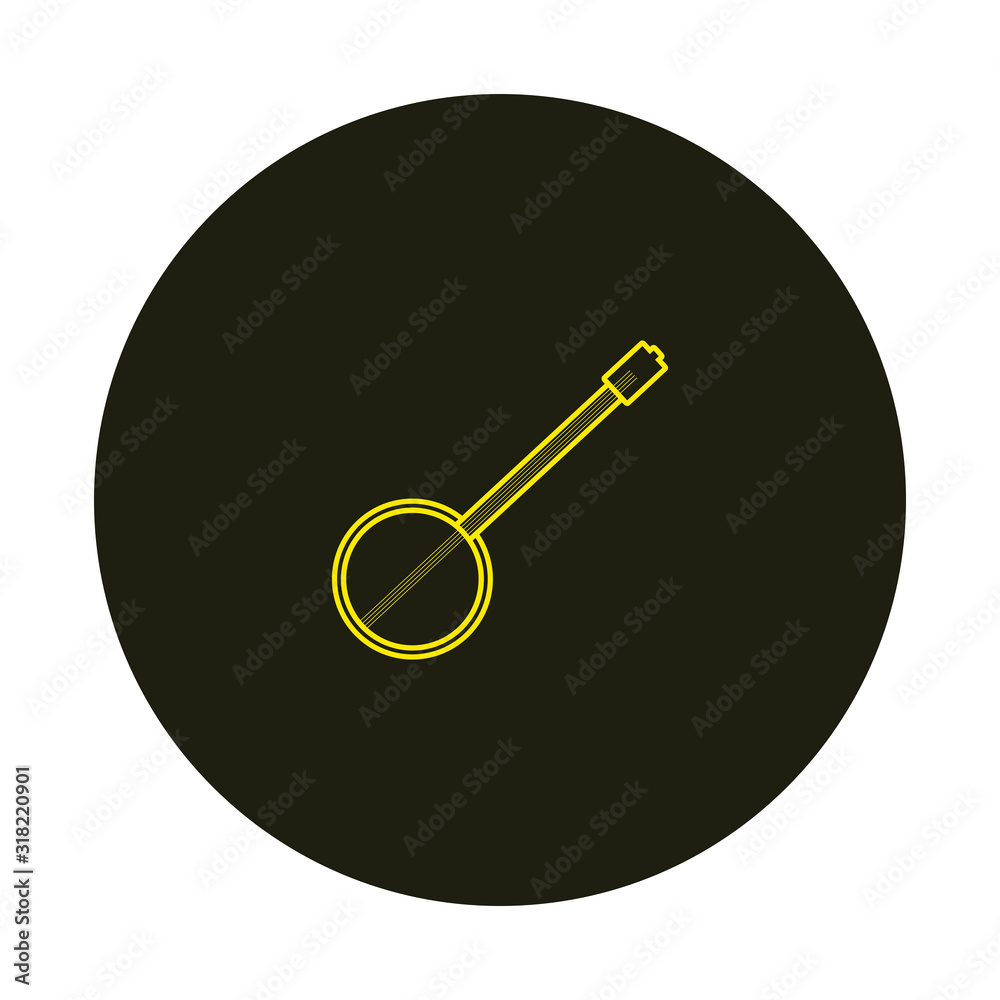 vector icon, banjo musical instrument shape vector icon, banjo musical instrument shape