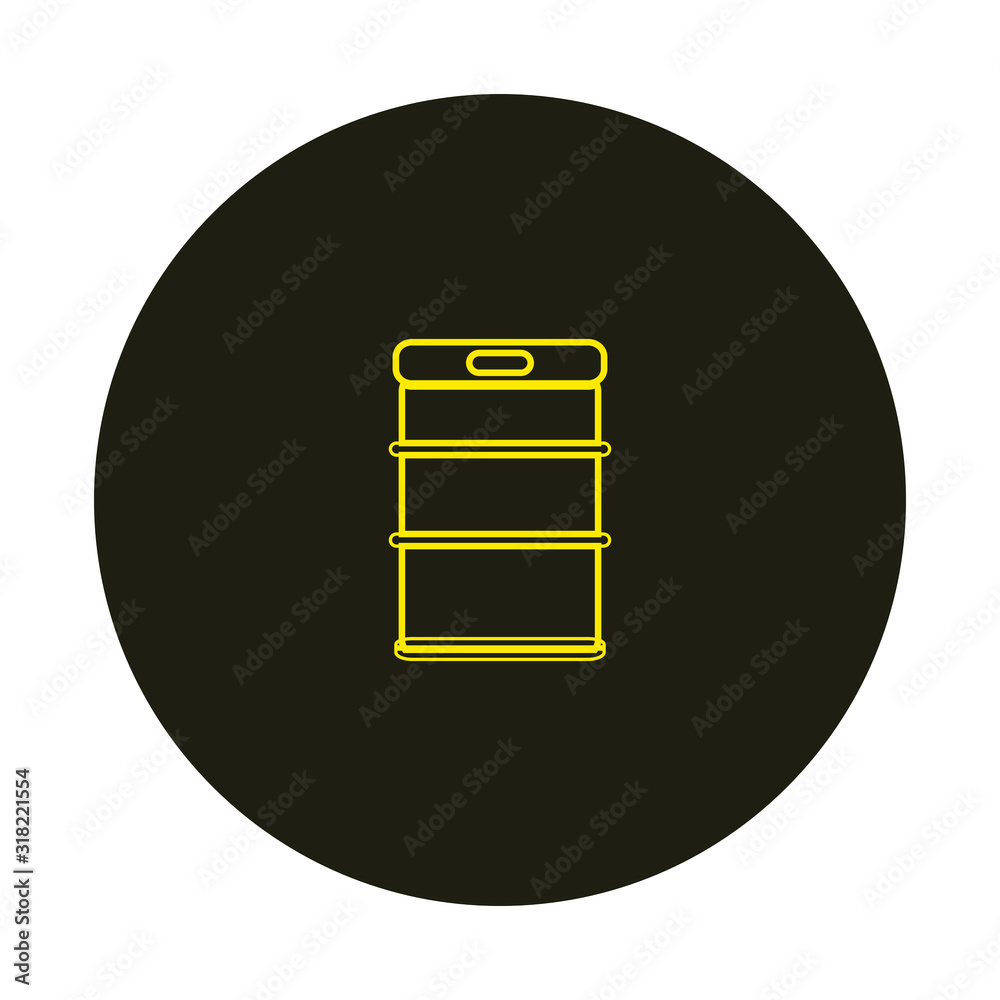 Vector icon, of metal beer barrel