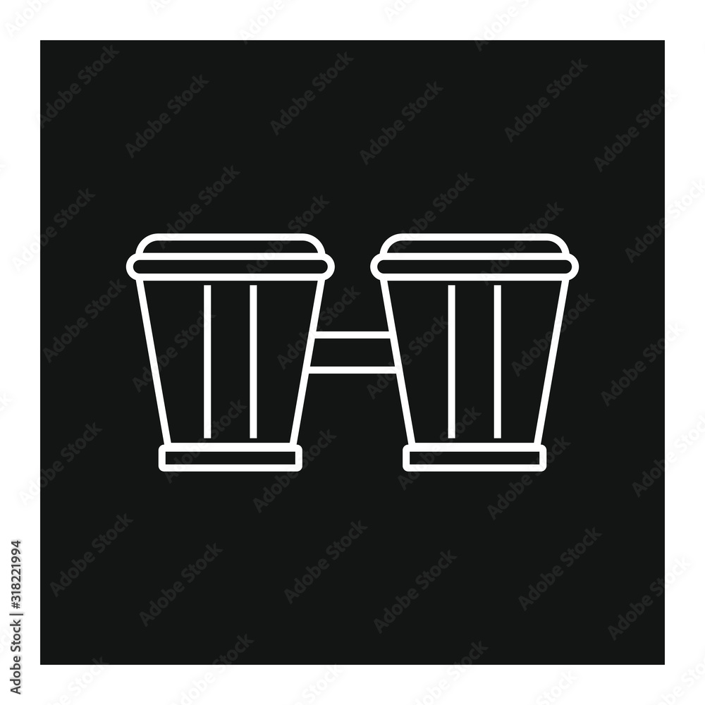 vector icon, musical bongos shape vector icon, musical bongos shape