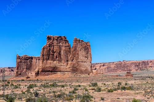 Great natural stone arches View in the Arches National Park, USA