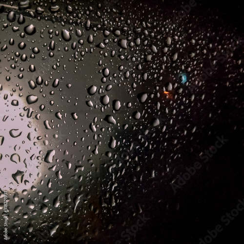drops of water on glass