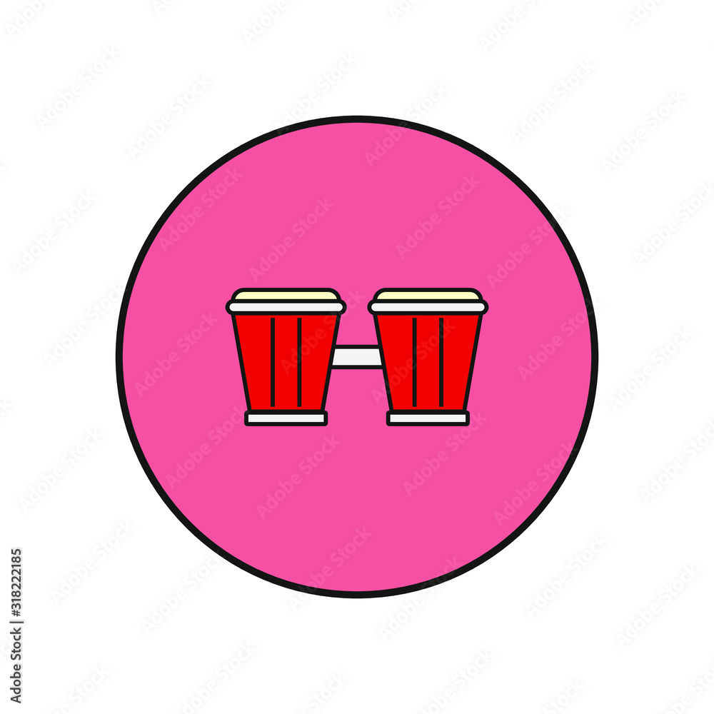 vector icon, musical bongos shape