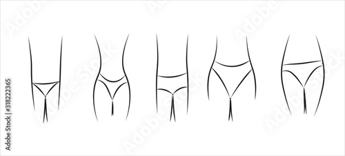 Features of a female figure and selection of underpants