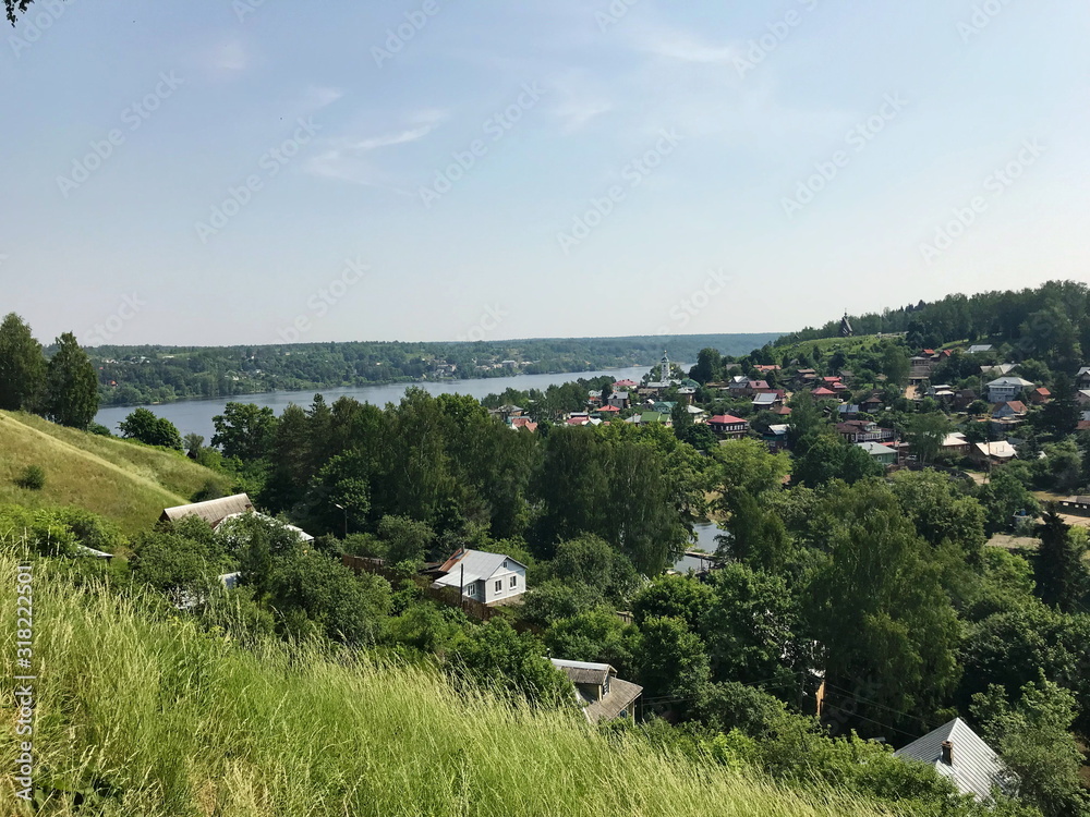 View of the city of Plyos and the Volga River from Cathedral Mountain.