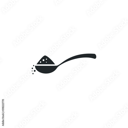 Spoon with content icon template color editable. Tea spoon with sugar, salt, flour or other symbol vector sign isolated on white background illustration for graphic and web design.