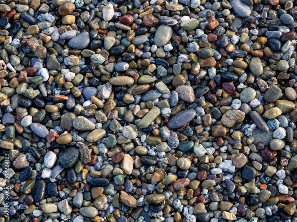 Pebbles on a beach at Ligurian sea Pebbles on a beach at Ligurian sea