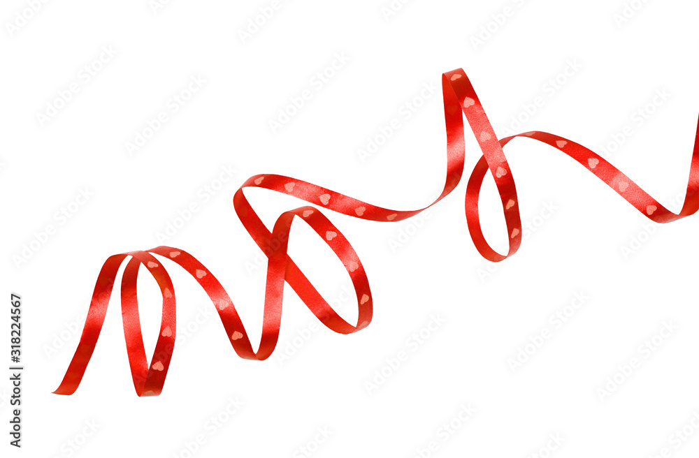 Fototapeta premium Curled red ribbon