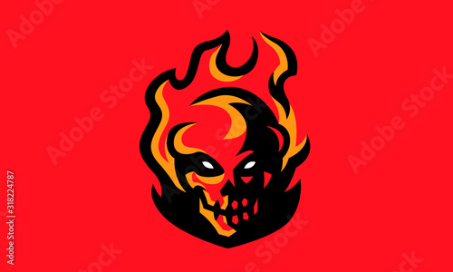 Skull Fire Esports Mascot Logo Design-01