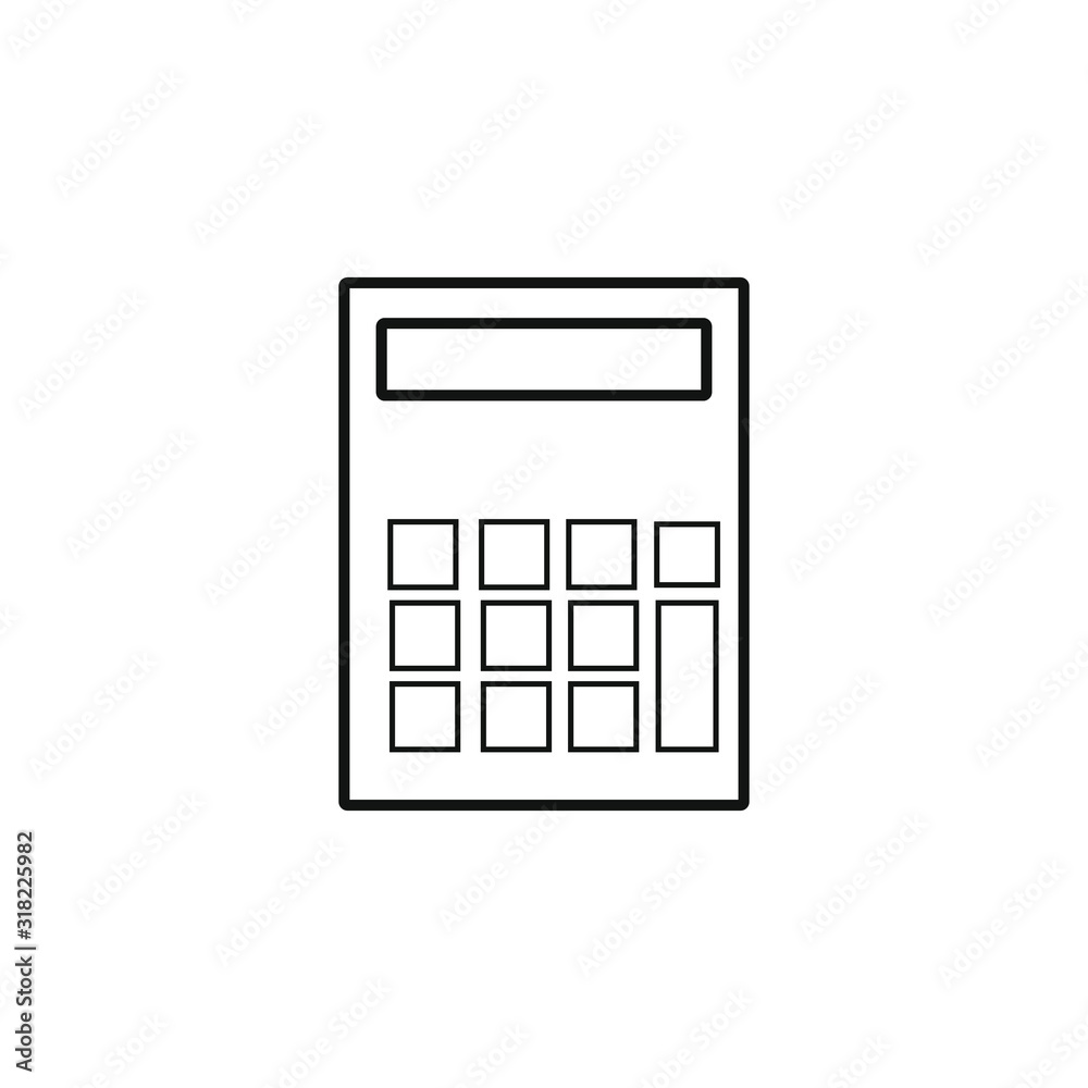vector icon, calculator with small screen