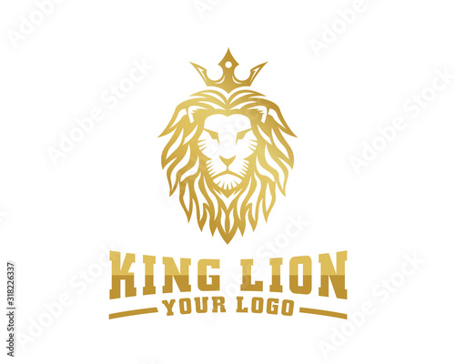 Lion Head Icon Logo Design.  King Lion Logo  Vector illustration